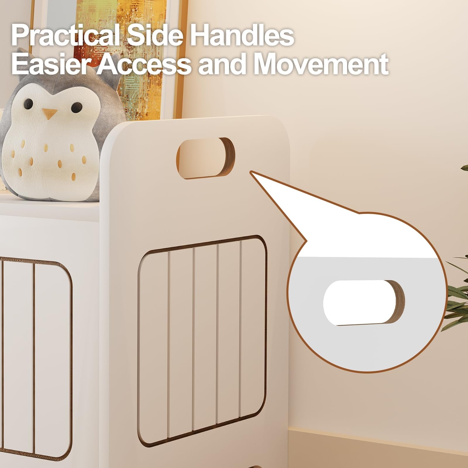 Kids Storage Chests & Trunks, White Toy Box, Small Cube Organizer, Wooden Storage Bin With Handle For Store Toy Books Clothes, Small Square Nightstand For Entryway,Bedroom