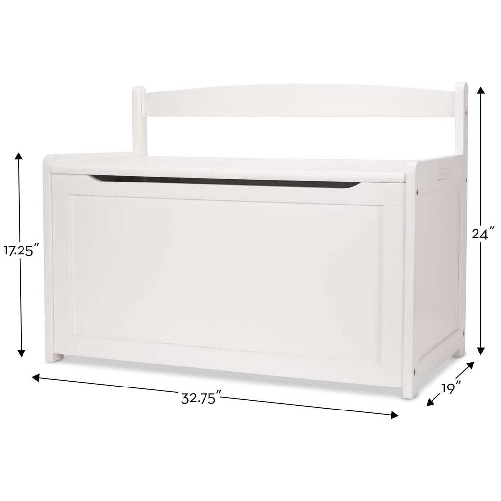 Melissa & Doug Wooden Toy Chest, Toy Storage Box (White) with Hinged-Lid, Playroom Furniture for Kids Ages 3+ [Wood]