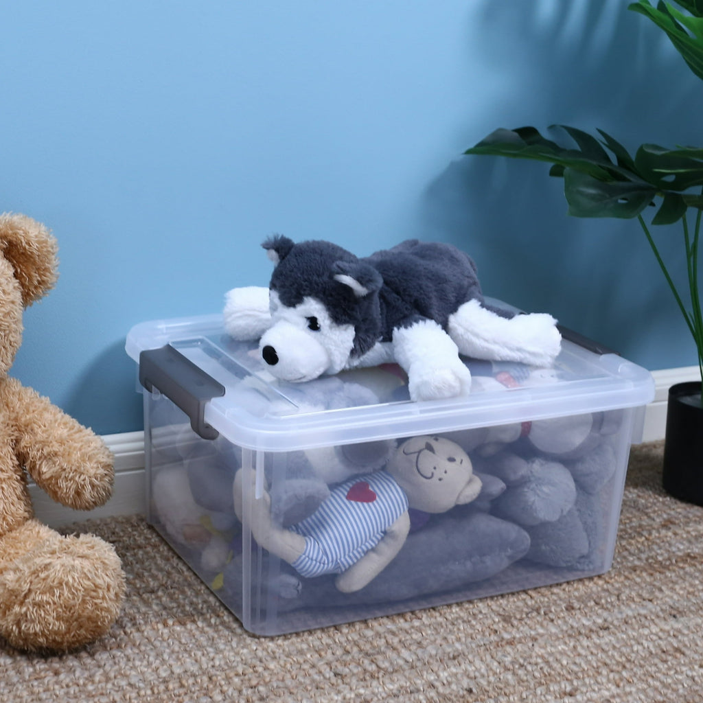 17 QT Clear Storage Bins with Lids Large Stackable Plastic (6 Pack) 15.9x11.6x7.3"