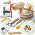FAKYFJ Sourdough Starter Kit,Sourdough Bread Baking Supplies,  Bread Proofing Basket, Bread Making Tools Kit, Sour Dough Kit Tools, Sourdough Proofing Basket, Sourdough Kit Gifts for Bakers Women Wif