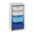 Your Zone Kids Sliding Bin Organizer with 4 Storage Bins, Blue